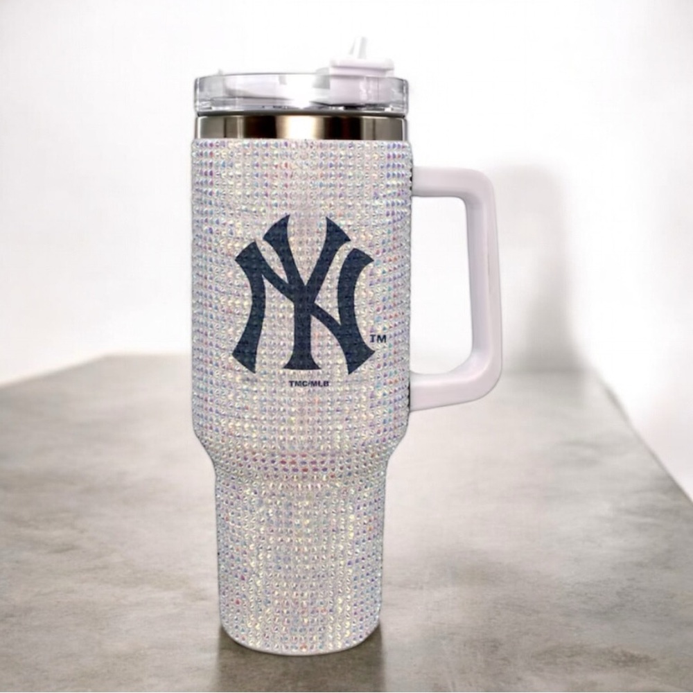 NY New York Yankees MLB Tumbler 46 Oz Sparkling Bling Colossal